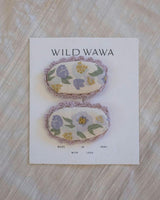 Crochet clip set in Lavender Rose Reverie