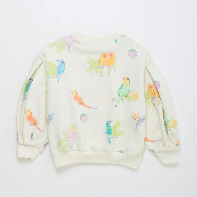 BIRDS SWEATSHIRT CLOUDY WHITE