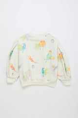 BIRDS SWEATSHIRT CLOUDY WHITE