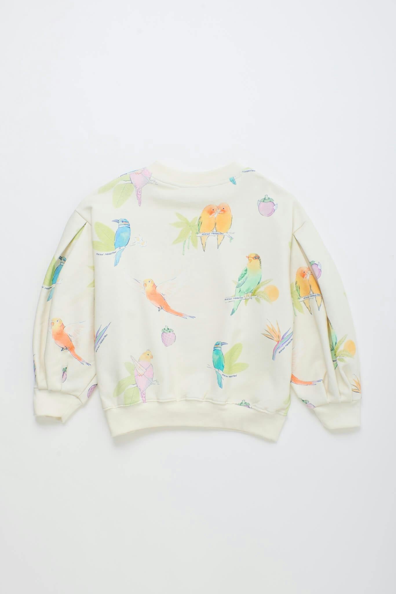 BIRDS SWEATSHIRT CLOUDY WHITE