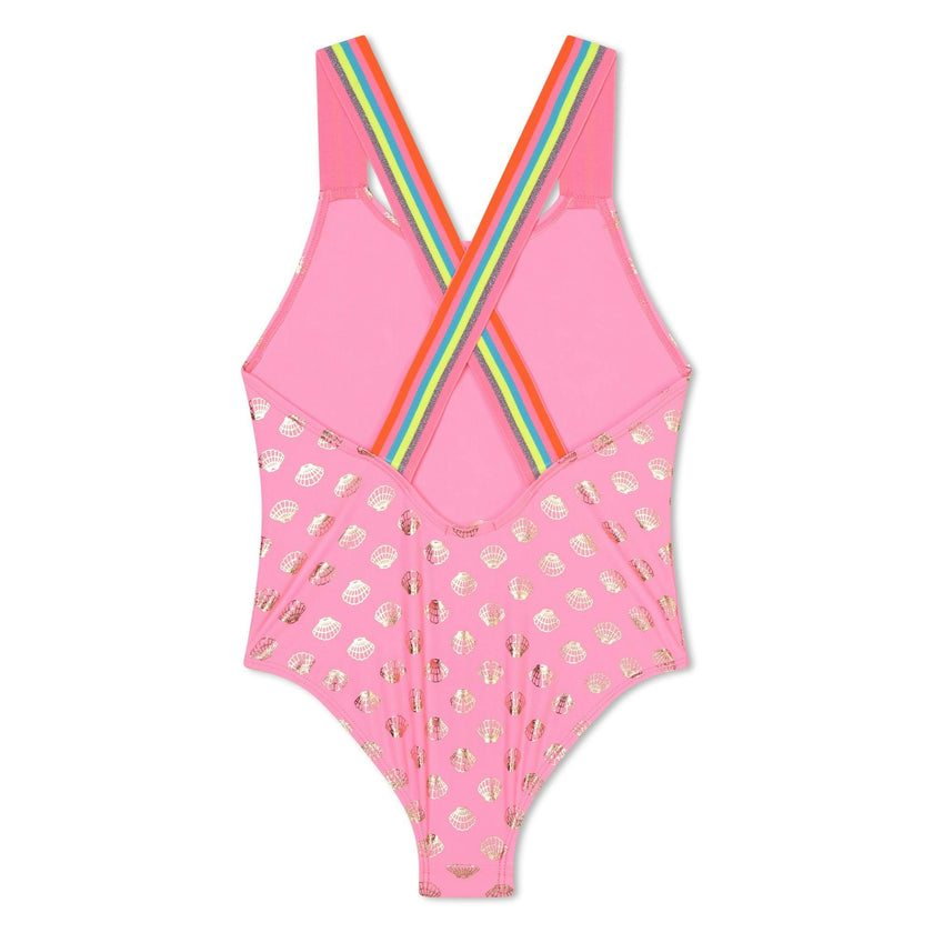 Pink Heart Print Swimsuit
