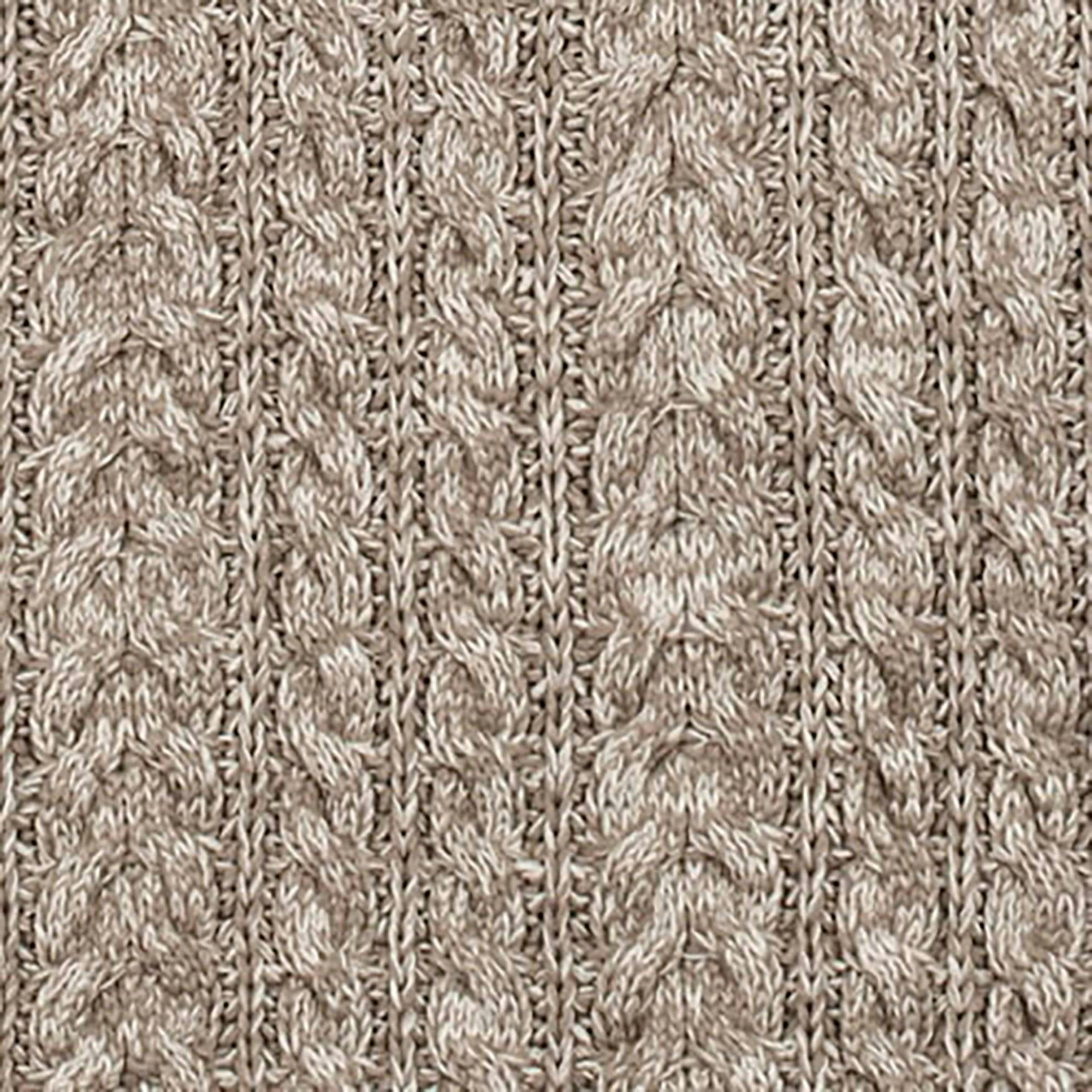 Men's Organic Half Zip Cable Pullover Sweater, Brown