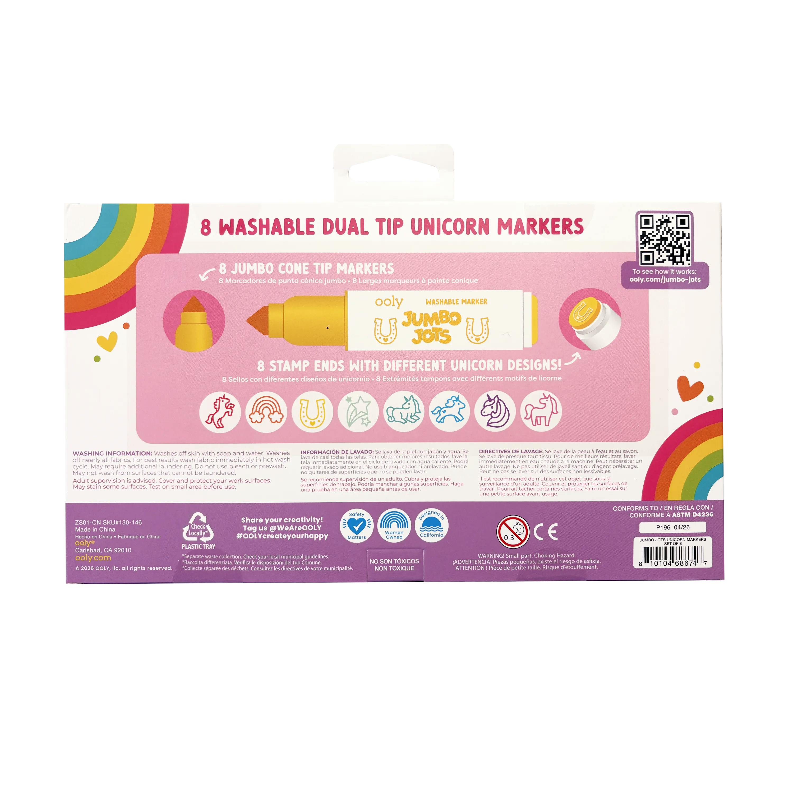 Jumbo Jots Dual Tip Stamp Markers - Unicorn - Set of 8