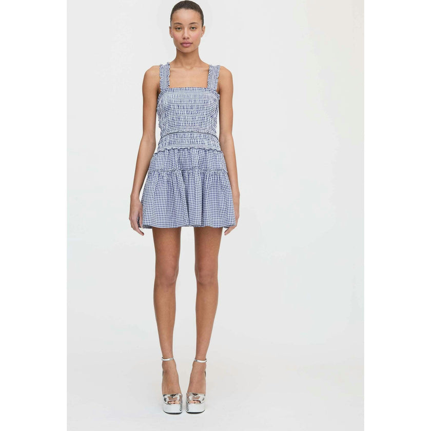 The Azalea Mini Nap Dress - Navy Gingham
