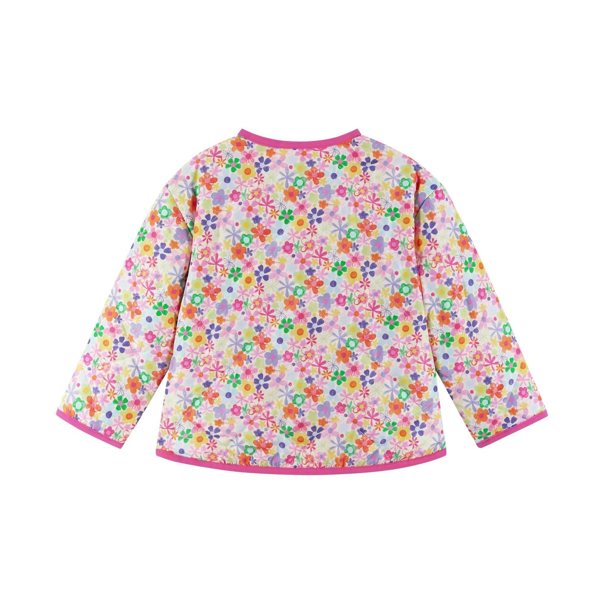 Girls Cream Bomber | Floral Print