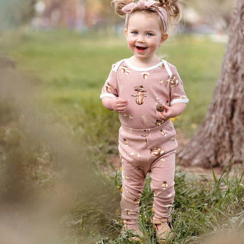 Mushroom Organic Cotton Short Sleeve One Piece