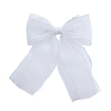 White Dotted Sheer Bow Hair Clip