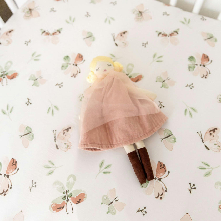 Parker Butterfly Cotton Fitted Crib Sheet