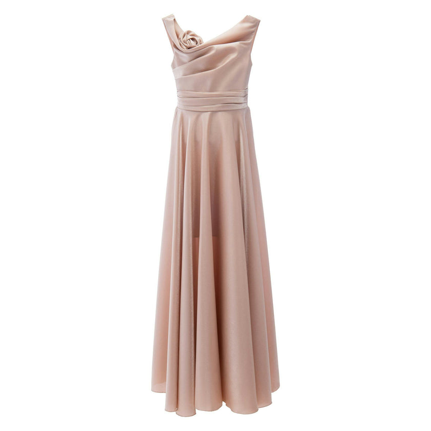 Gold Lenelle Rose Applique Gown