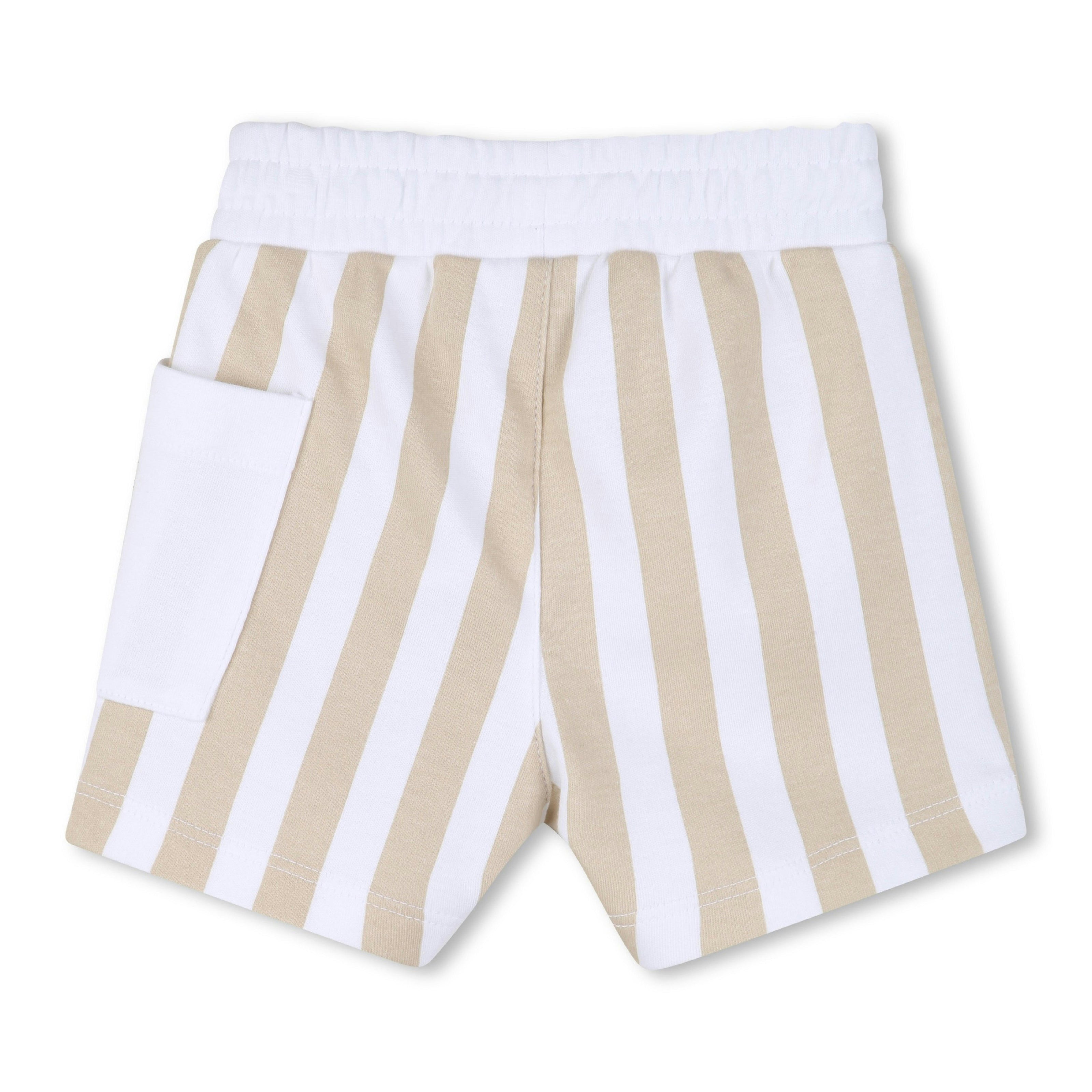 White & Beige Striped Baby Set