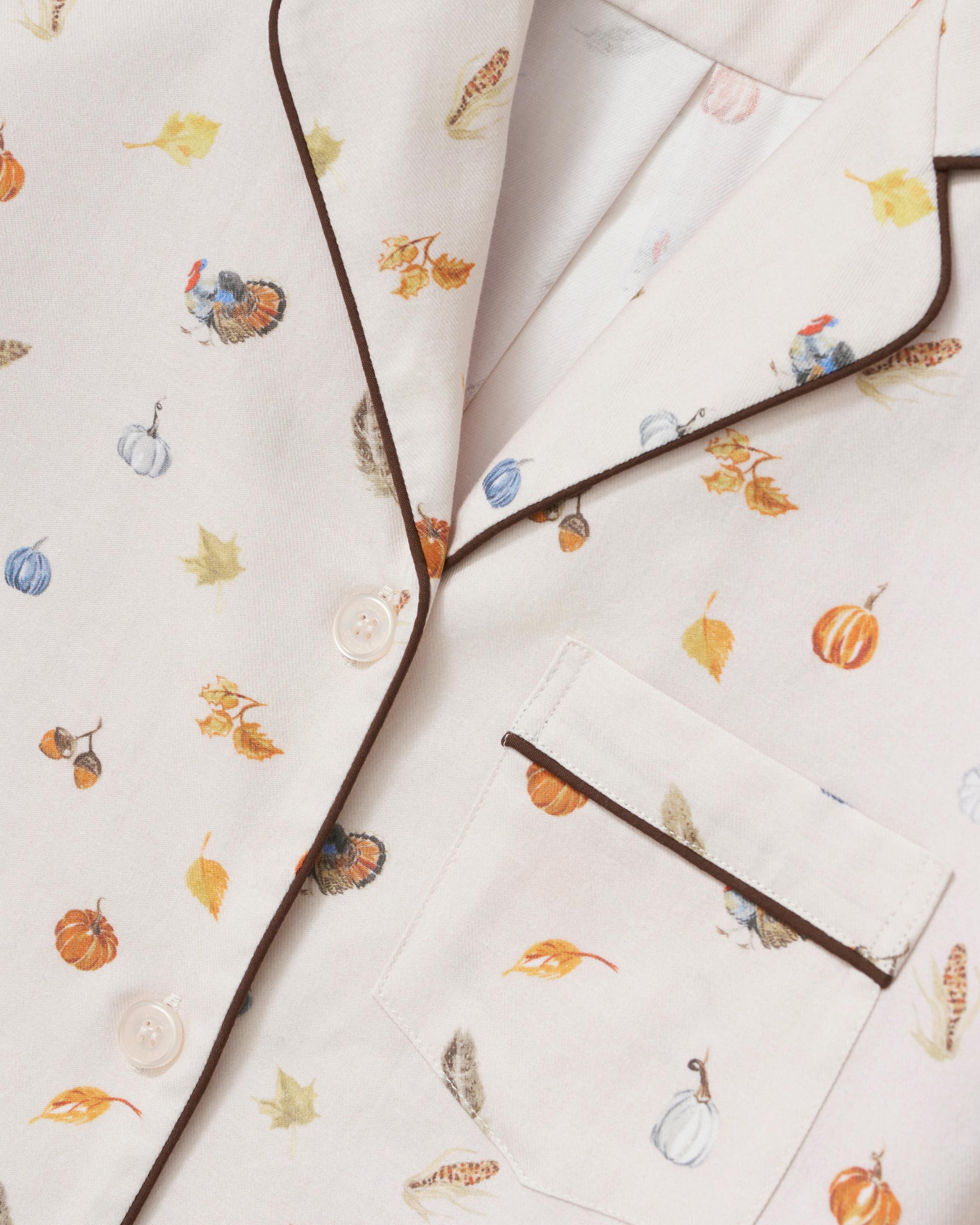 Women's Twill Pajama Set in Thanksgiving Traditions