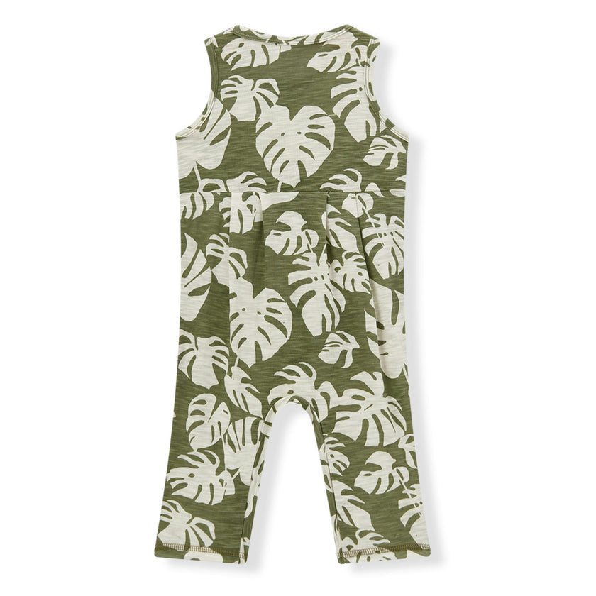 Island Leaf Silhouette Slub Cotton Sleeveless Jumper