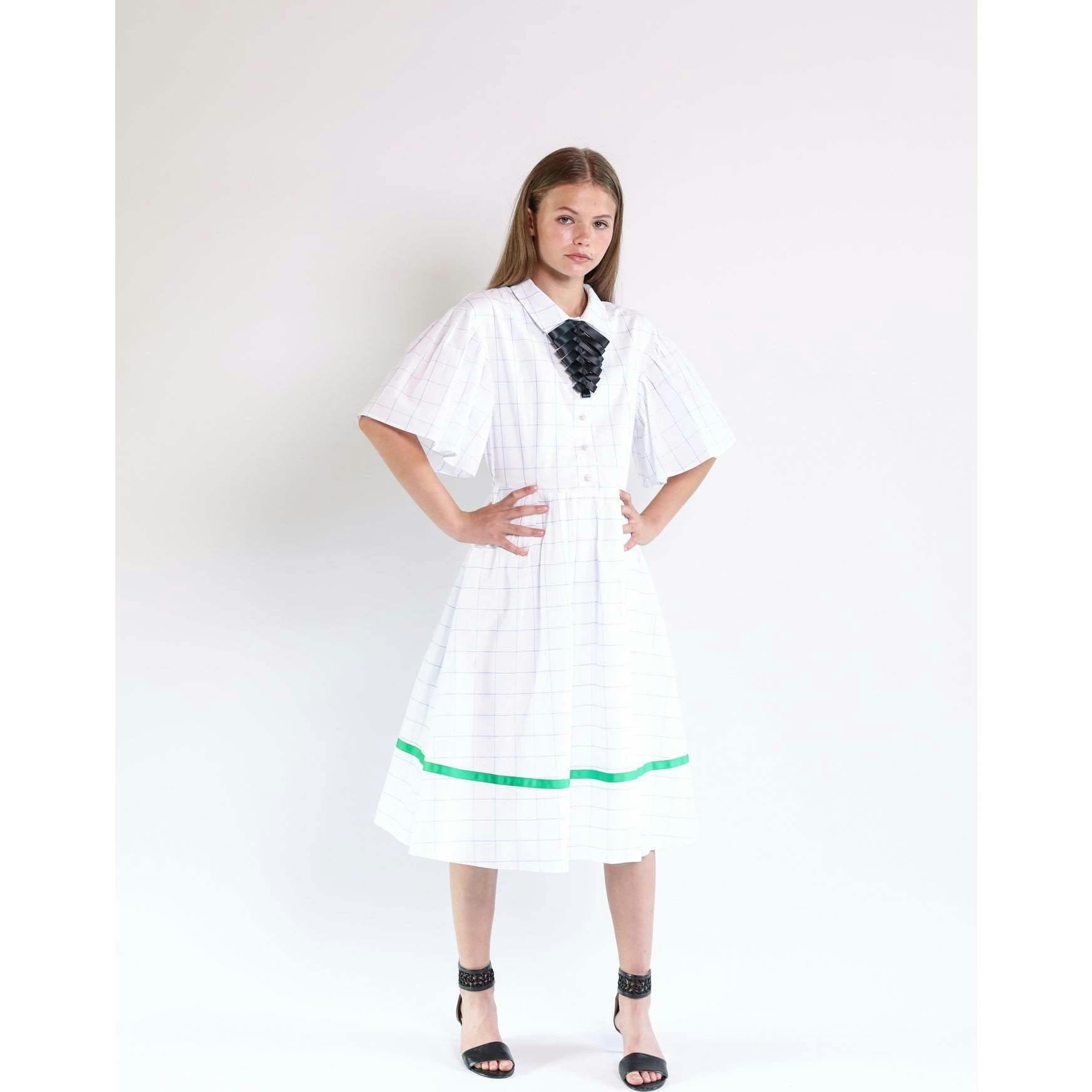 Lea dress (blue checkered)