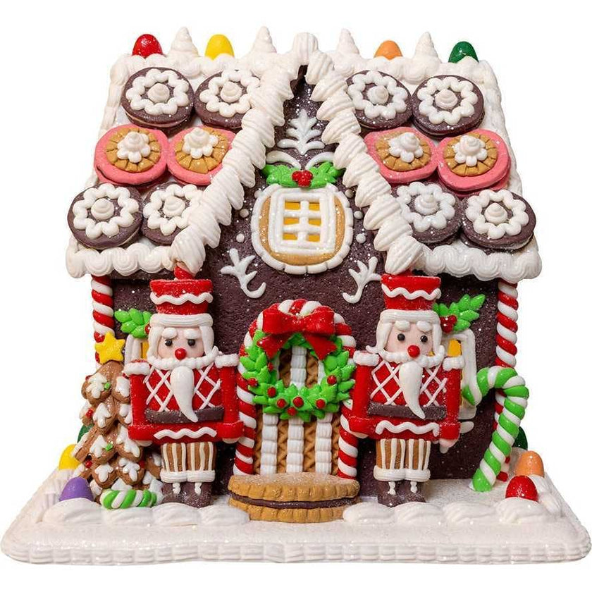 9.5-Inch Battery Operated LED Gingerbread Cookie House