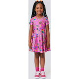 Girls Cap Sleeve Skater Dress