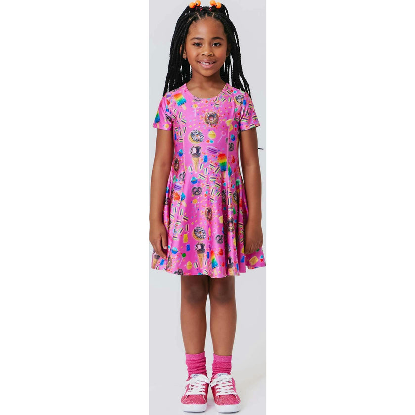 Girls Cap Sleeve Skater Dress