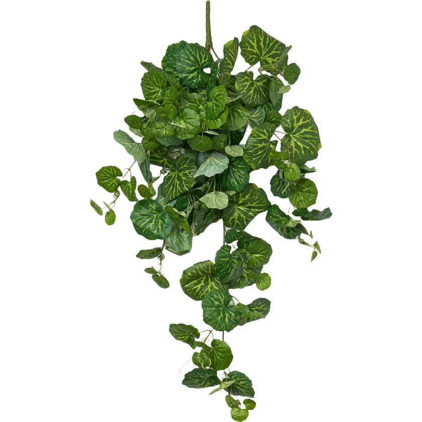 French Begonia Hanging Leaf Vine Faux Everyday Greenery Bush Spray - 35"