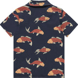All Over Koi Printed Short Sleeve Button Up Shirt