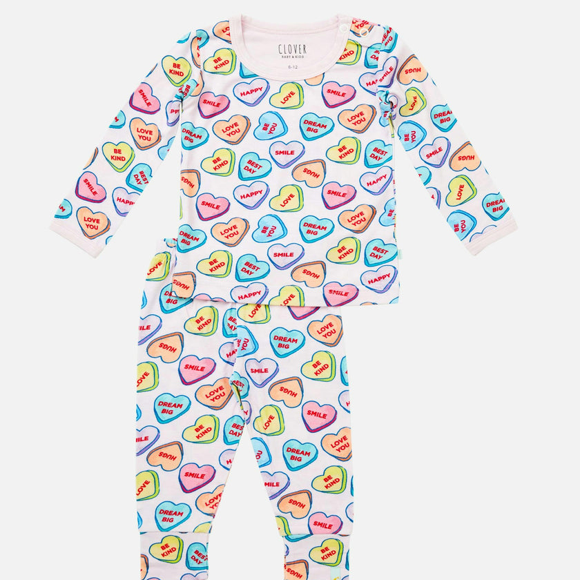 Long Sleeve Pajama Set - Candy Hearts