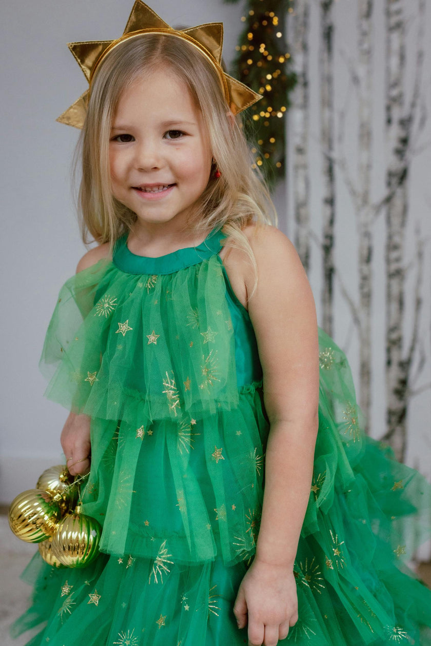 Christmas Tree Dress & Headpiece