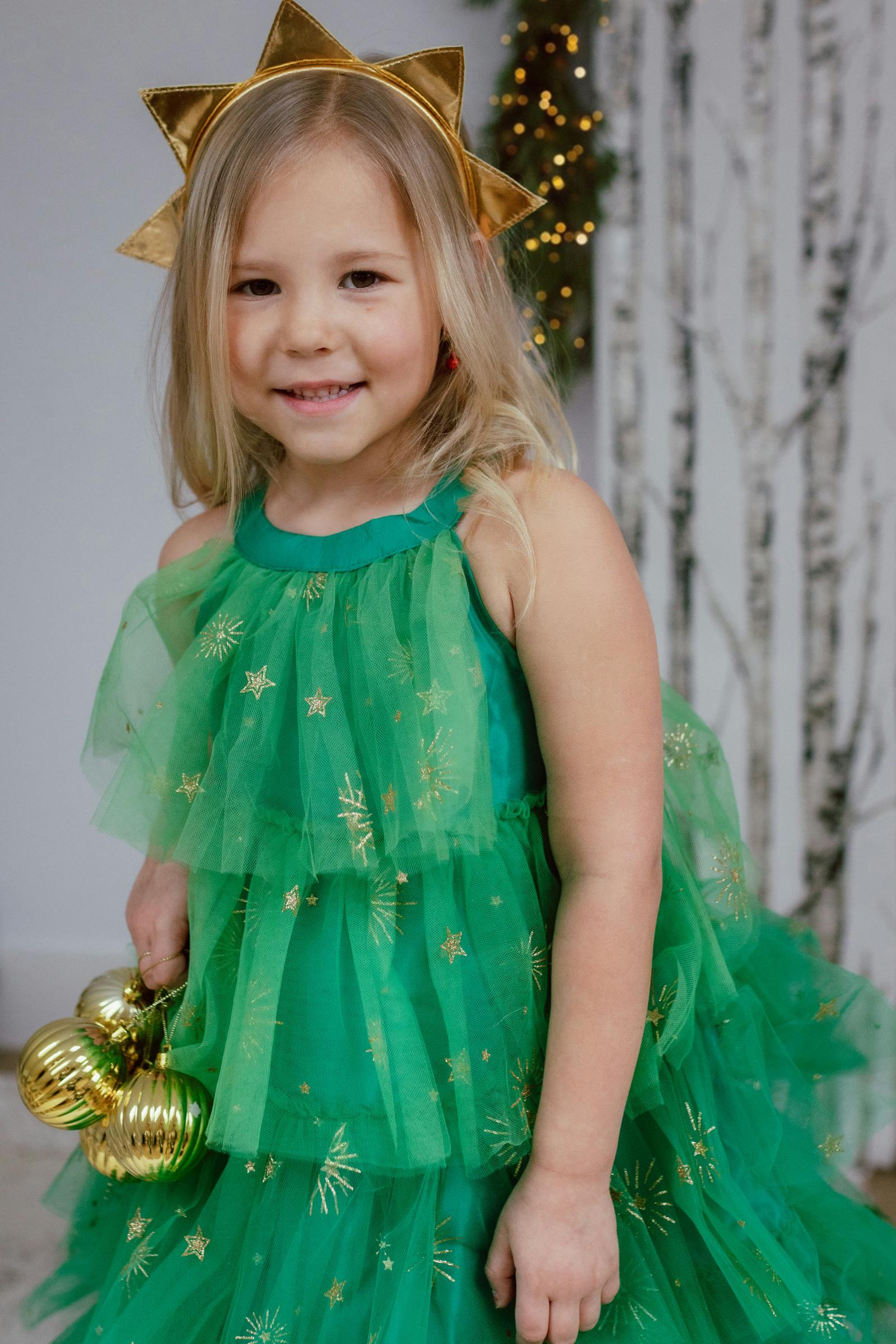 Christmas Tree Dress & Headpiece