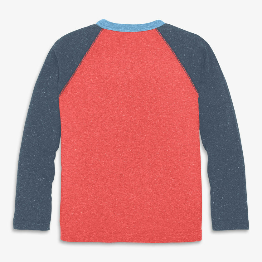 Kids heathered long sleeve baseball tee