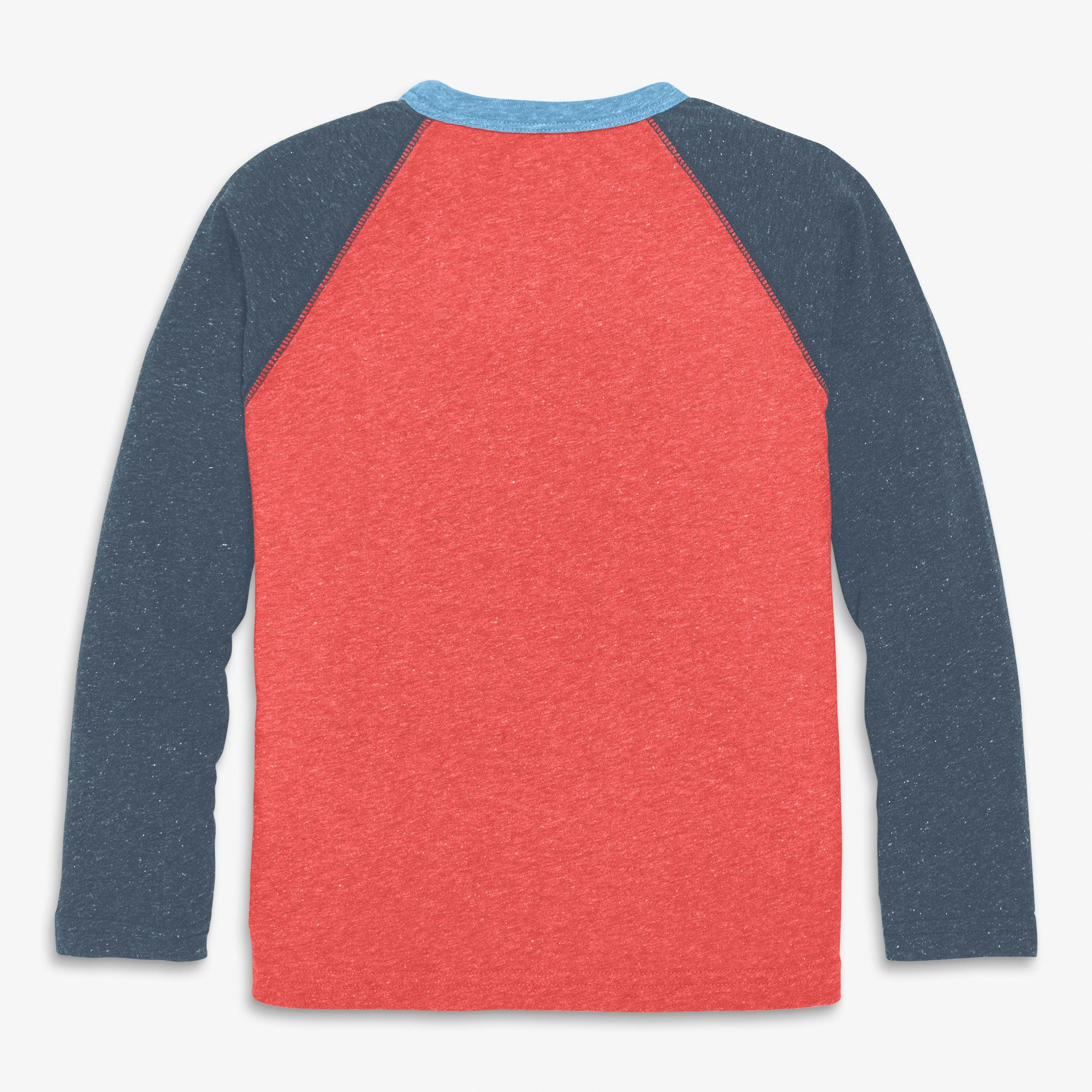 Kids heathered long sleeve baseball tee