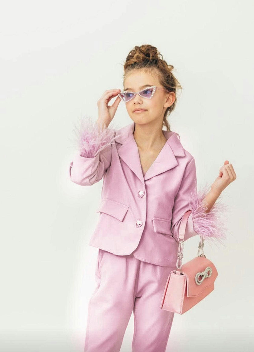 Women’s Feather Trims Suit Lavender