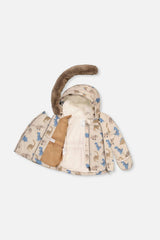 Baby Two Piece Snowsuit Blue Dinosaur Print