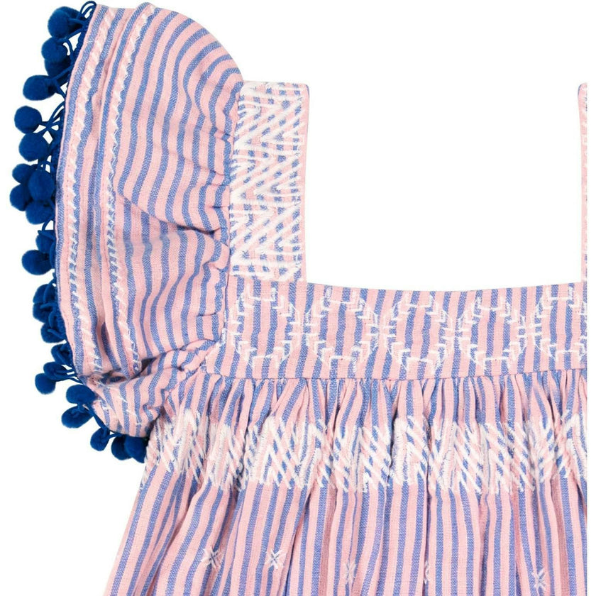 Serena Pom Pom Stripe Dress, Stripes