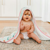Premium Baby Knit Hooded Towel - Sesame Street Retro Floral
