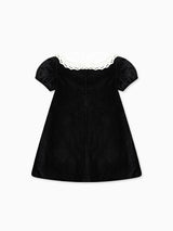 Black Clara Velvet Girl A-Line Dress