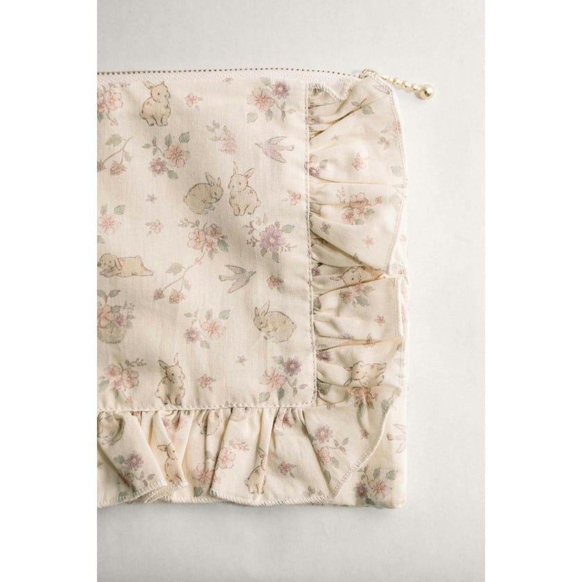 Storybook Timeless Floral Ruffle Zipper Pouch