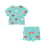 Girls Heart Crochet Set | Aqua Hearts