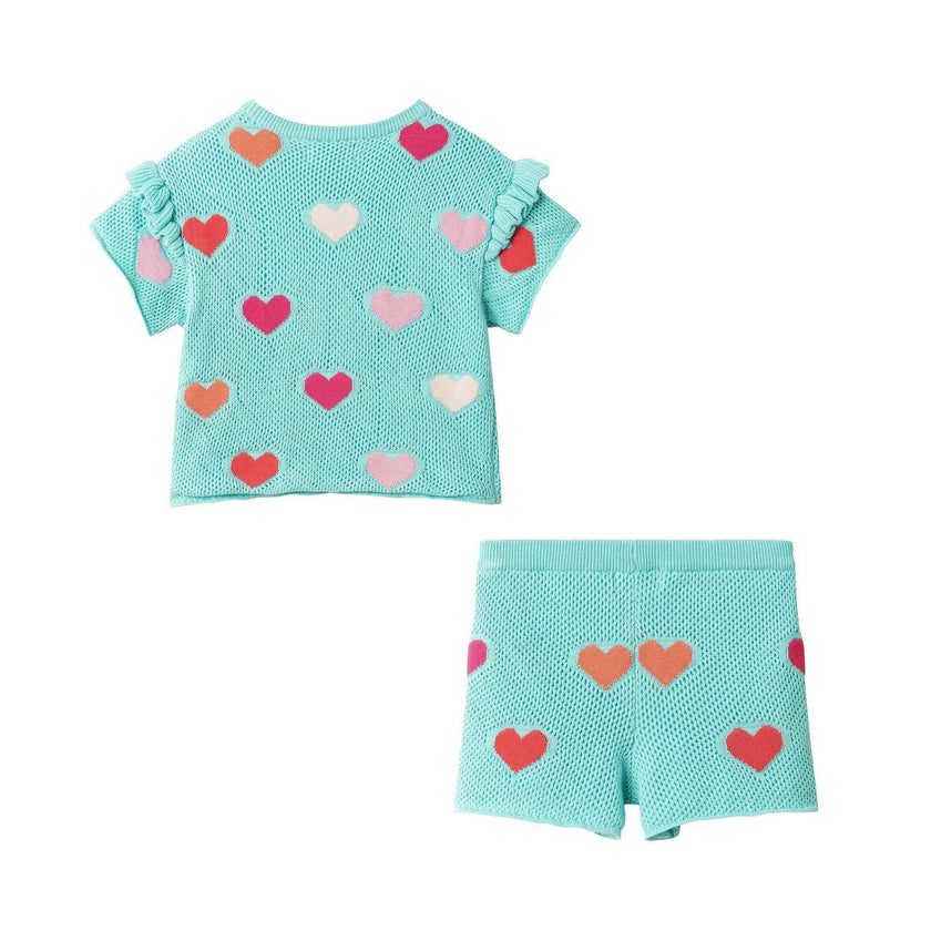 Girls Heart Crochet Set | Aqua Hearts