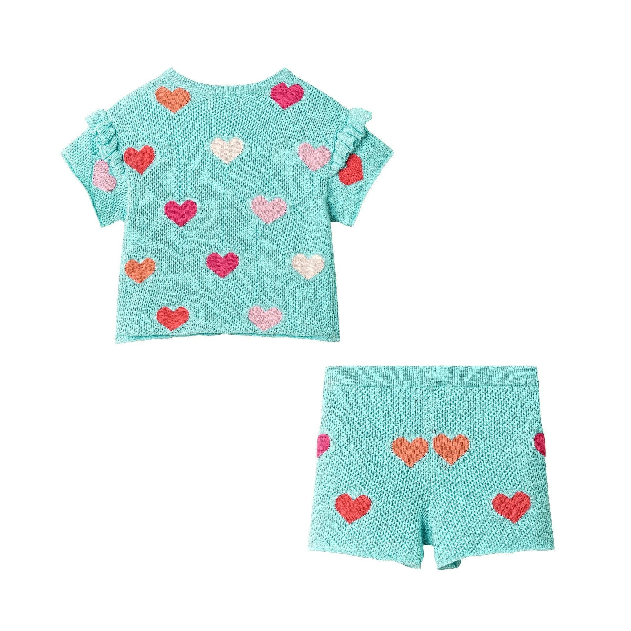 Girls Heart Crochet Set | Aqua Hearts