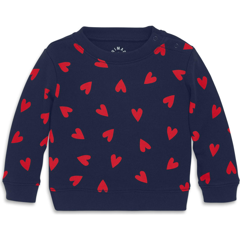 Baby sweatshirt in confetti hearts