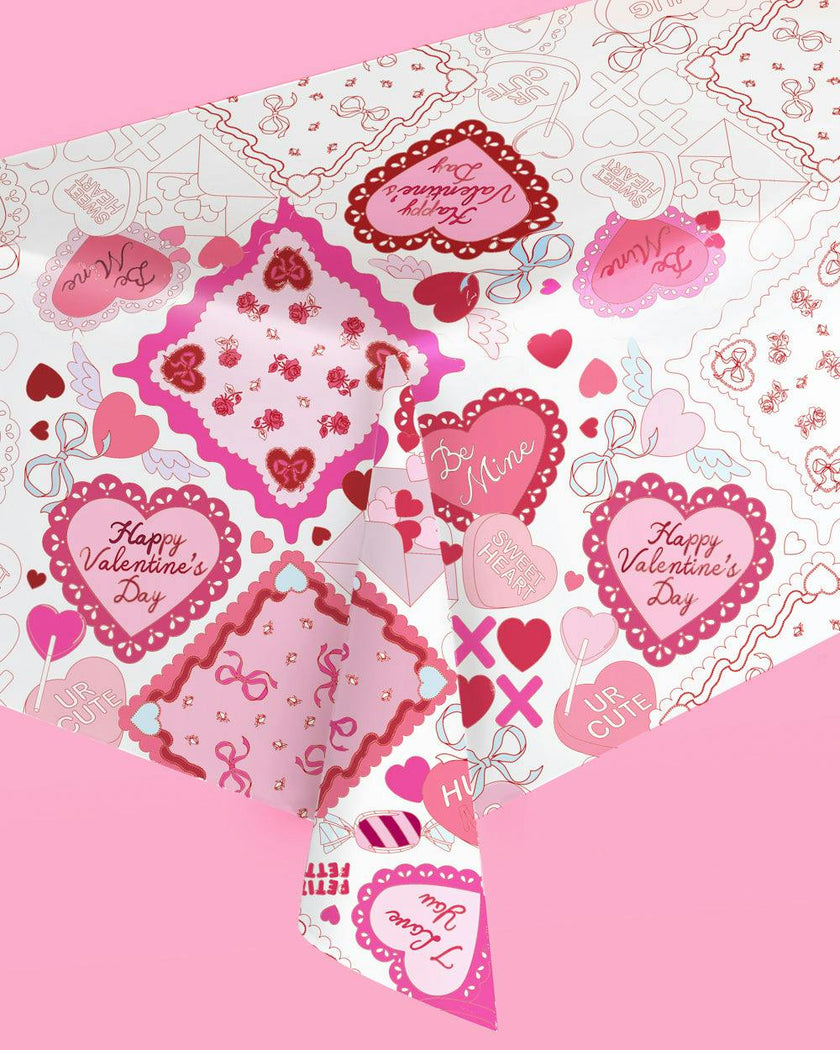 Be Mine Coloring Tablecloth - paper tablecloth