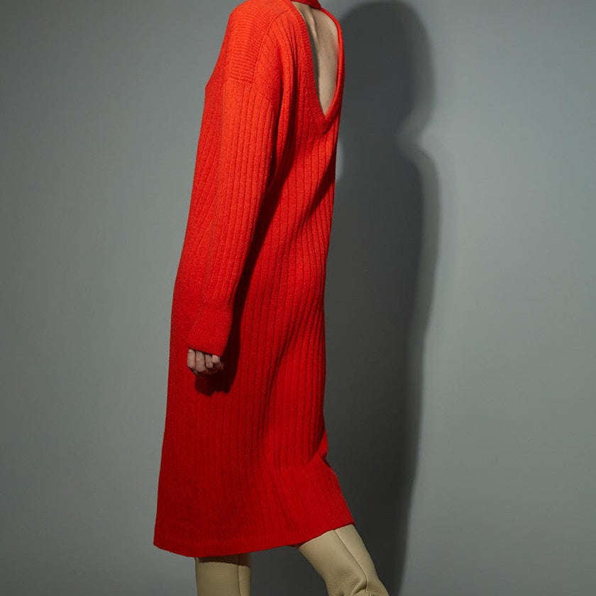 Women's Vera Wide Rib Knit Long Sweater Dress