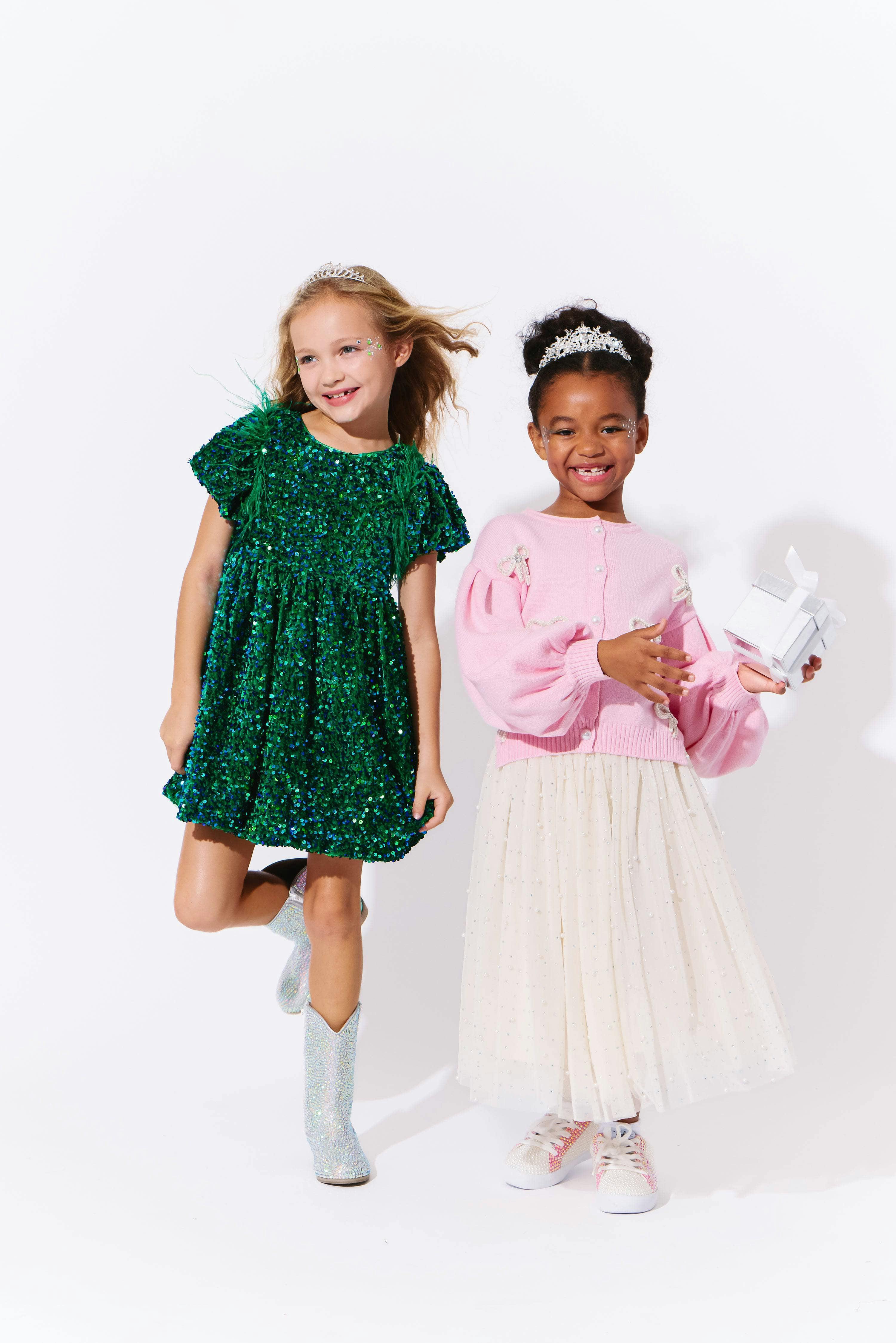 Emerald Shimmer Party Dress