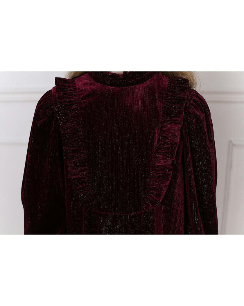 Lena dress (garnet velvet)