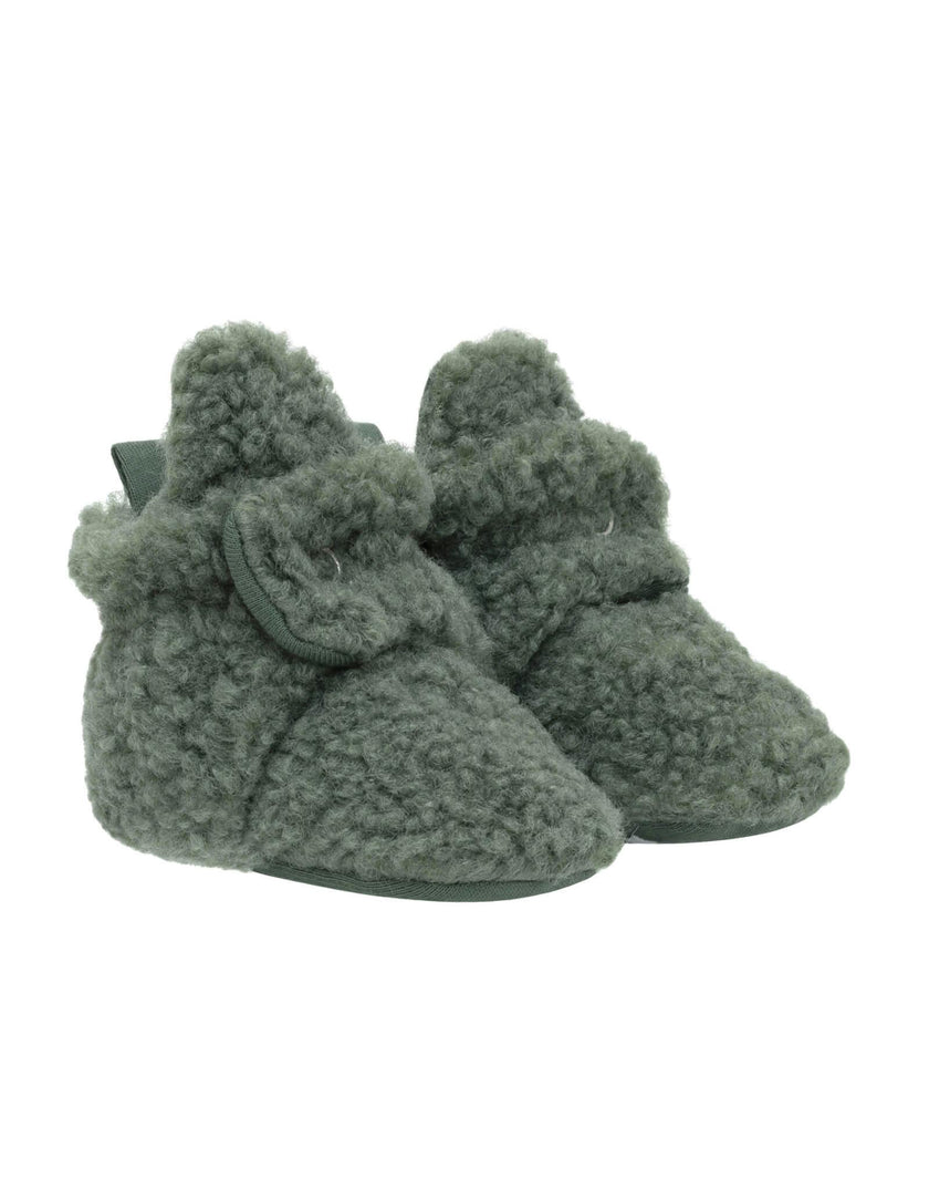 Sherpa Olive Snap Bootie