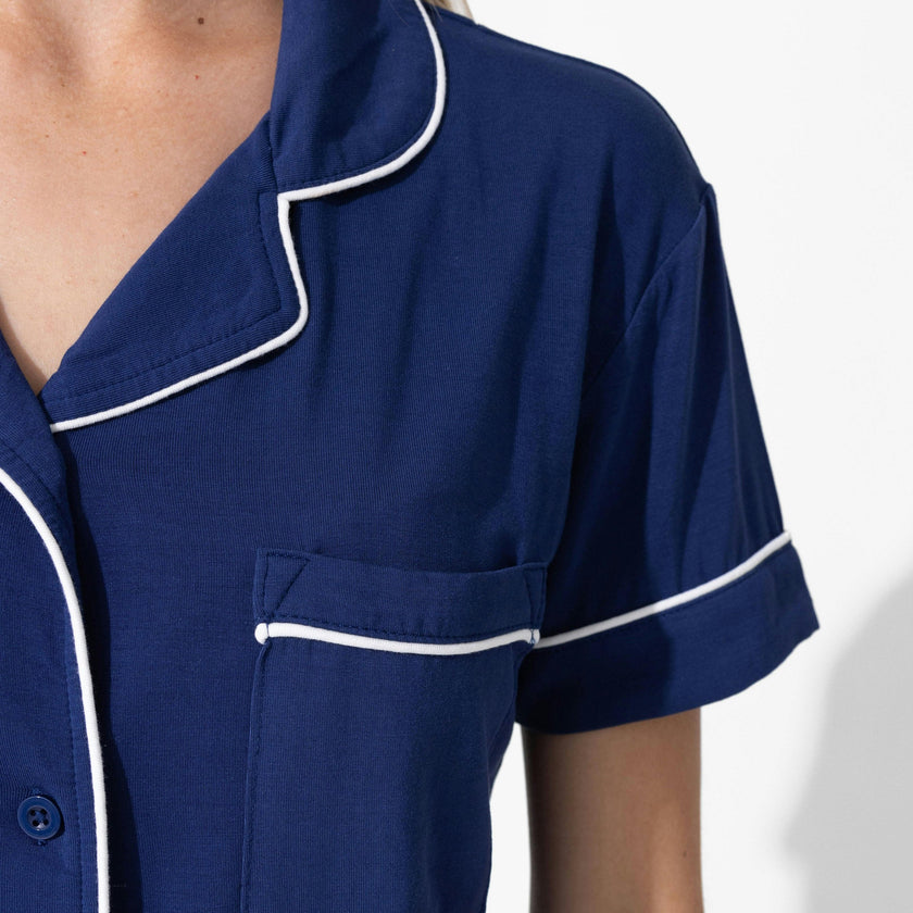 Starry Night Blue Bamboo Women's Pajama Short Set