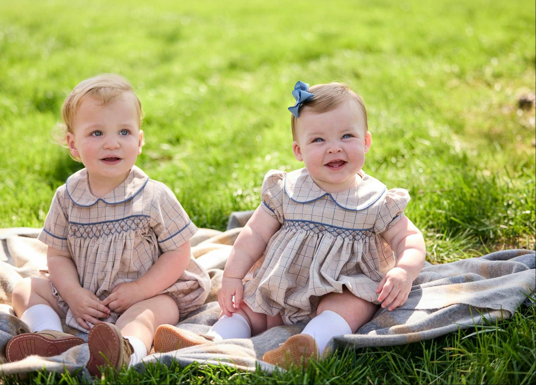 Smocked Natalie Bubble - Durham Windowpane