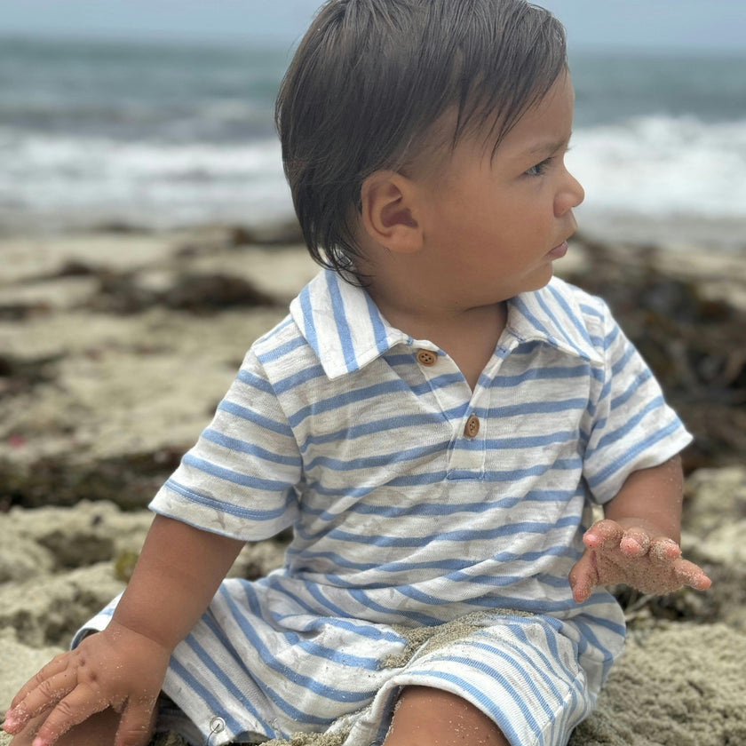 DRIFT WHALES PRINTED JERSEY ROMPER