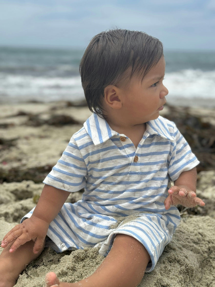DRIFT WHALES PRINTED JERSEY ROMPER