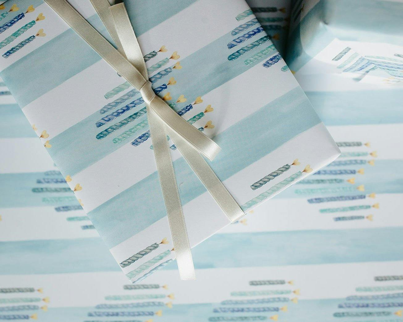 Heart Menorah Gift Wrap