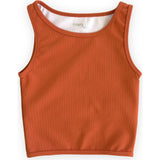 Ribbed Longline Crop, Orange