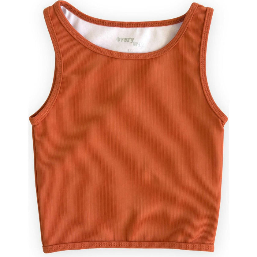 Ribbed Longline Crop, Orange