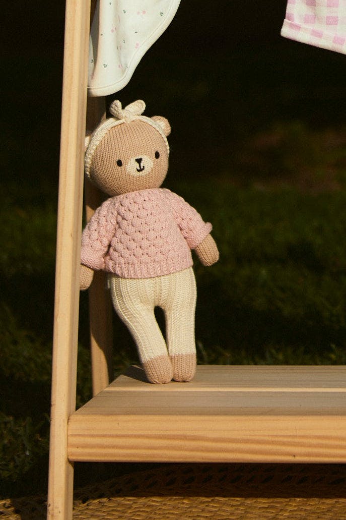 Bear with sweater and headband pink 11